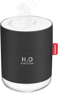 Portable Mini Cool Mist Humidifier, 500ml USB Personal Desktop Humidifier for Baby Bedroom Travel Office Home, Auto Shut-Off, 2 Mist Modes, Super Quiet (Black)