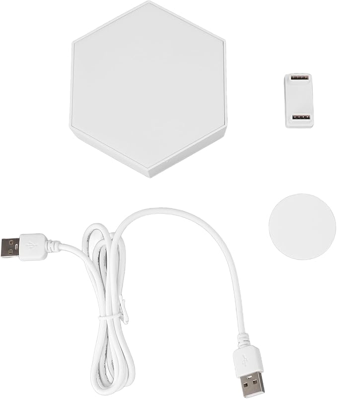 Jectse Hexagon Lights, Smart LED Wall Lights Touch Control Hexagon Light Panels with USB Cable, Hexagon LED Lights Gaming Lights for Home Decor (3 Colors)