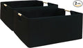 Storage Bin for Shelves Rectangle Closet Baskets Foldable Box with Handles Black Storage Boxes for Home Office Car Dormroom