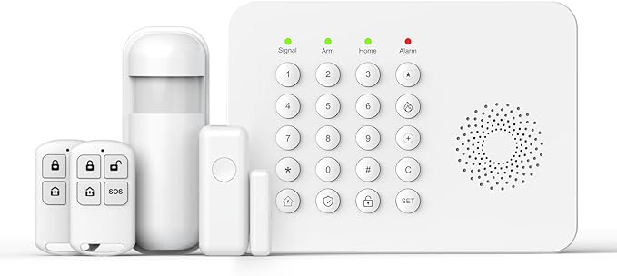 PGST Home Security Alarm System,Wireless Home Security Systems with DIY Expandable Door Sensor,Motion Detector,4G GSM/Tuya App Alerts,Compatible with Alexa for Villa,Apartment (A02F-US-A)