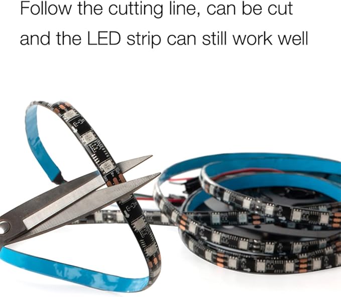 WS2812b 150Pixels 5M Individually Addressable LED Pixel Strip Programmable Full Color SMD 5050 RGB Strip Rope Light DC 5V Waterproof (Black PCB 16.4FT 30Pixels/m IP65)