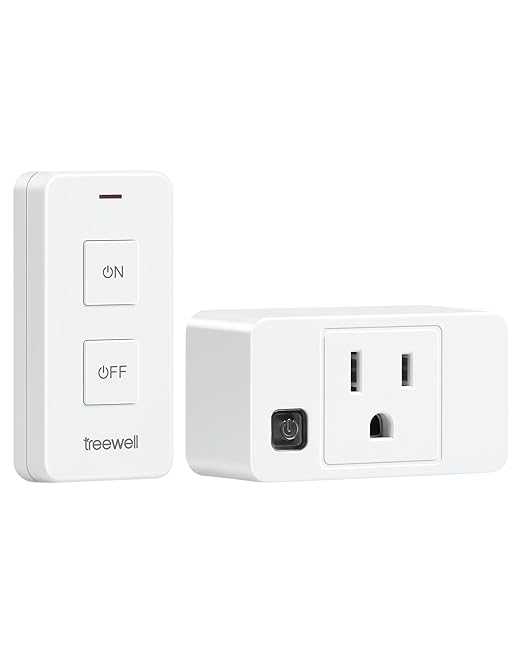 Remote Control Outlet with Portable Magnetic Switch, 200FT Long Range Wireless On Off Switch, Mini Electrical Outlet Plug, 15A/1875W High-Power for Lamps, Lights, Household Appliances