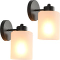 Metal Sconces Wall Lighting with Clear Glass Shade, Bathroom Vanity Light Matte Black Wall Sconce, Modern Wall Light Fixtures