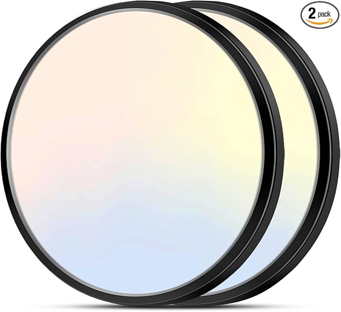zemty 2Pack 15" LED Flush Mount Ceiling Lights, 30W Dimmable 5CCT (3000K–6500K) Black Round Fixture | Bright Low-Profile Lighting for Kitchen, Hallway, Bedroom, Living Room