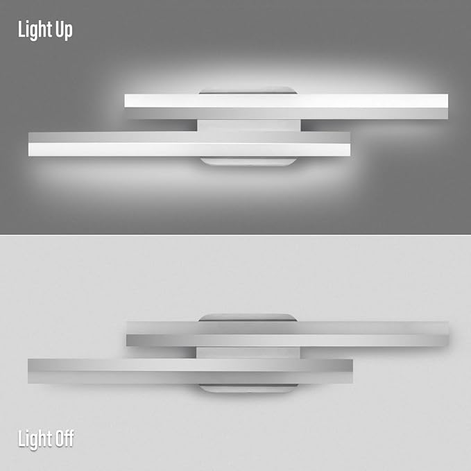 Yarra-Decor 24 Inch LED Bathroom Vanity Light Bar,Vanity Lighting Fixtures for Over Mirror Lighting, Indoor Wall Sconce in Daylight White 6000K-Nickel