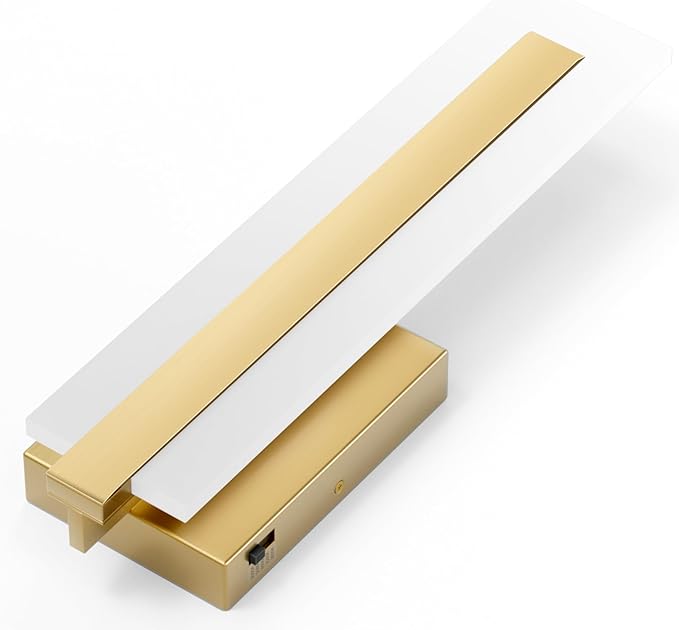 Tipace Hardwired Brass Dimmable Modern LED Wall Sconce 2 Packs 3000K 3500K 4000K 5000K 6000K Indoor Wall Lights Up and Down Wall Mount Light for Living Room Bedroom Hallway Corridor(5CCT)