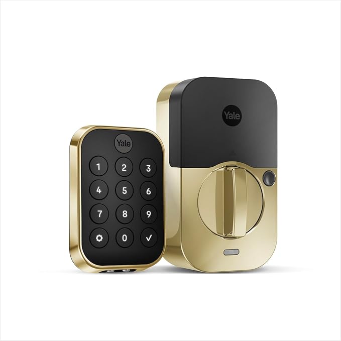 Yale Assure Lock 2 Touch Deadbolt, Lifetime Brass Key-Free Smart Lock with Bluetooth Connected Keypad and Fingerprint Scanner for Code Entry (No Wi-Fi), YRD430-F-BLE-P05