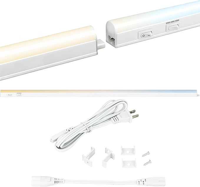 Sunlite LED Under Cabinet Lighting Plug in 46 Inch Linkable Under Counter Lights for Kitchen 16 Watts, 120 Volts, 1600 Lumens, Adjustable 3 CCT 3000K-5000K, 50,000 Hour Lifespan, ETL Listed LED Light