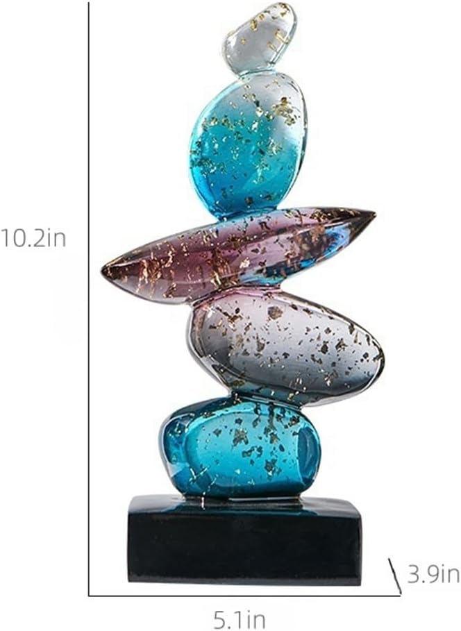 AWNR Resin Pebble Shape Sculpture Decor -Aesthetic Home Decor for Living Room, Office Desk, Shelf,Display,entryway,Housewarming Gifts