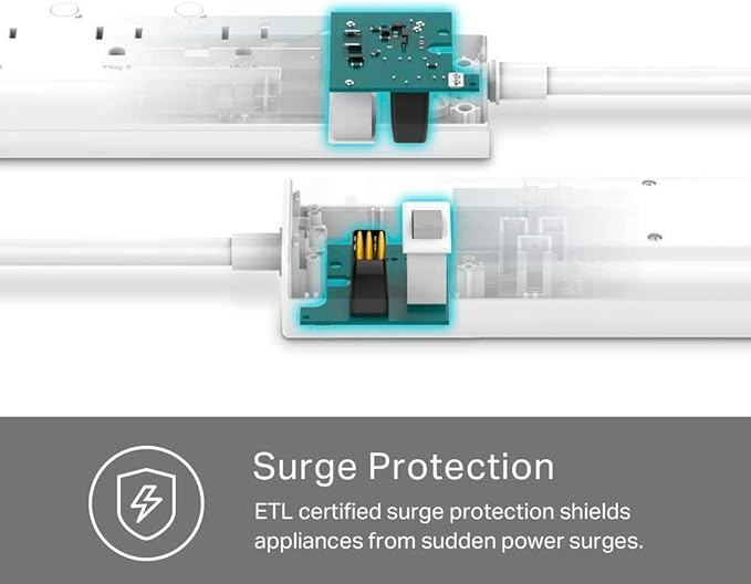 Kasa Smart Plug Power Strip HS300, Surge Protector with 6 Individually Controlled Smart Outlets and 3 USB Ports, Works with Alexa & Google Home, No Hub Required
