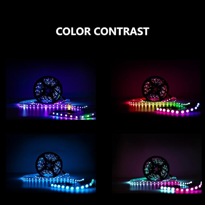 WS2812B LED Strip Individually Addressable 9.8FT 60Pixels/m Smart LED Lights RGB IC Pixel Strip,WS2812b Controller Bluetooth APP Remote Control Music Sync USB 5V for Home Decoration