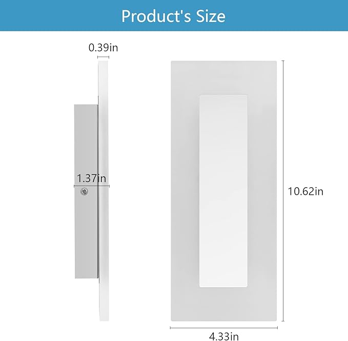 LMQNINE Modern LED Acrylic Wall Sconce Warm White Light 3000K for Bedroom Corridor Stairs Bathroom Indoor Lighting Fixture Lamps Home Room Decor (2-Pack)…