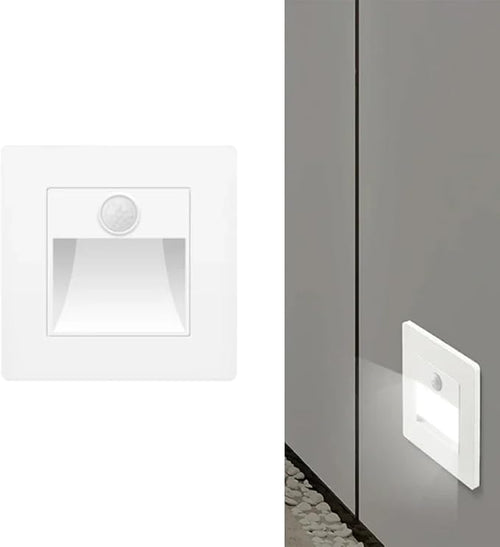 10 Pack Recessed Motion Detector Sensor Led Stair Light Wall Lamp Sconce Lighting Step Stairway Aisle Lamps Basement Passage Footlights