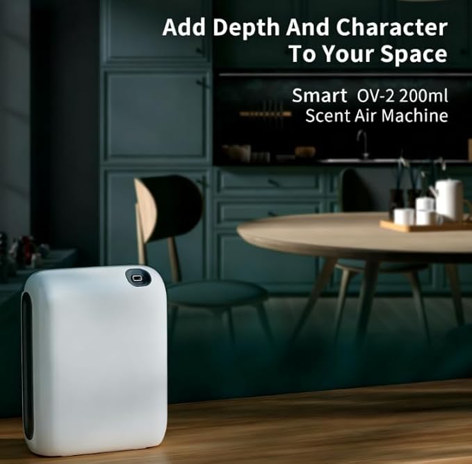 Smart 200ml Waterless Essential Oil Diffuser, 1500 sq.ft Coverage Scent Air Machine for Home, Portable Scent Diffuser, Wall Mounted Cold Air Scent Diffusers for Home Large Room Hotel Office