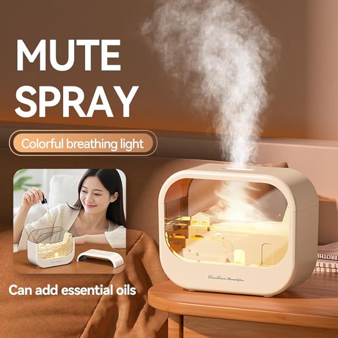 Essential Oil Diffuser, Cute Humidifier with 7 LED Light Colors, Waterless Auto Shut-Off & Timer Setting Cool Mist Humidifier Diffuser for Spa Home Yoga Office Bedroom(Purple)