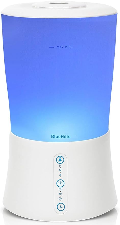 BlueHills Premium Set of Two Large 2000 ML XL and 1000 ML Round Essential Oil Diffusers Humidifier Combo for Large Room Home with Décor LED Lights Great Gift – Value Pack of White