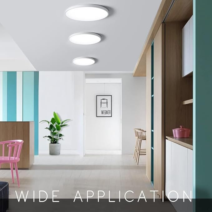 LightingWill 8.9 Inch LED Flush Mount Ceiling Light Fixture, 4000K Nurture White, 1800LM, 18W, Flat Modern Round Lighting Fixture, 180W Equivalent White Ceiling Lamp for Kitchens, Bedrooms.etc.