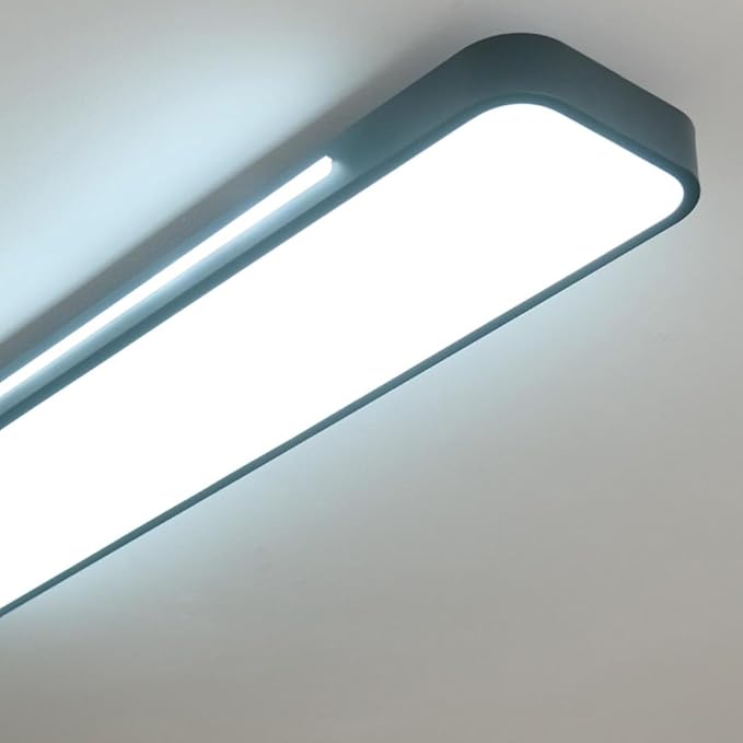 Modern LED Ceiling Light, 60W 6000K Linear Black Flush Mount Light Fixture, 39.4'' Low Profile Light Fixture Long LED Ceiling Lamp for Bedroom Living Room Hallway Kitchen (Cool White Light)