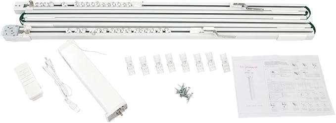 Electric Ceiling Curtain Track,13ft Ceiling Smart Curtains System w/Automated Rail,Automatic Curtain Opener/Close Smart Drapery Curtain Track Rod Rail,Motorized Curtains Rod,Motorized Rails for Study