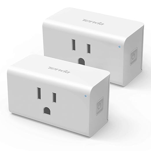 TENDA SP3 (2 Pack) Smart Plug WiFi Outlet Switch, Compatible with Alexa & Google Assistant for Voice Control, Timer & Schedule Function, Compact Design, UL FCC RoHS Certified, No Hub Required