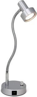 O’Bright Dimmable LED Desk Lamp with USB Charging Port (5V/2A), Full Range Dimming LED, Table Lamp with USB Charger, Flexible Gooseneck, Office Desk Lamp/Bedside Lamp, Vintage Design (Aluminum)