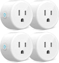 Smart Plug, WiFi Outlet Socket Compatible with Alexa Google Home, No Hub Required Surge Protection Plug, ETL Certified FCC Listed 120V 10A 2.4 GHz Wi-Fi Smart Outlet with Timer, 4 Pack
