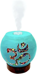 Essential Oil Diffuser Ultrasonic Handcrafted 120ml Aroma Essential Oil Cool Mist Humidifier with Adjustable Mist Mode, Auto Shut-Off and 7 Color LED Lights Changing (Om)