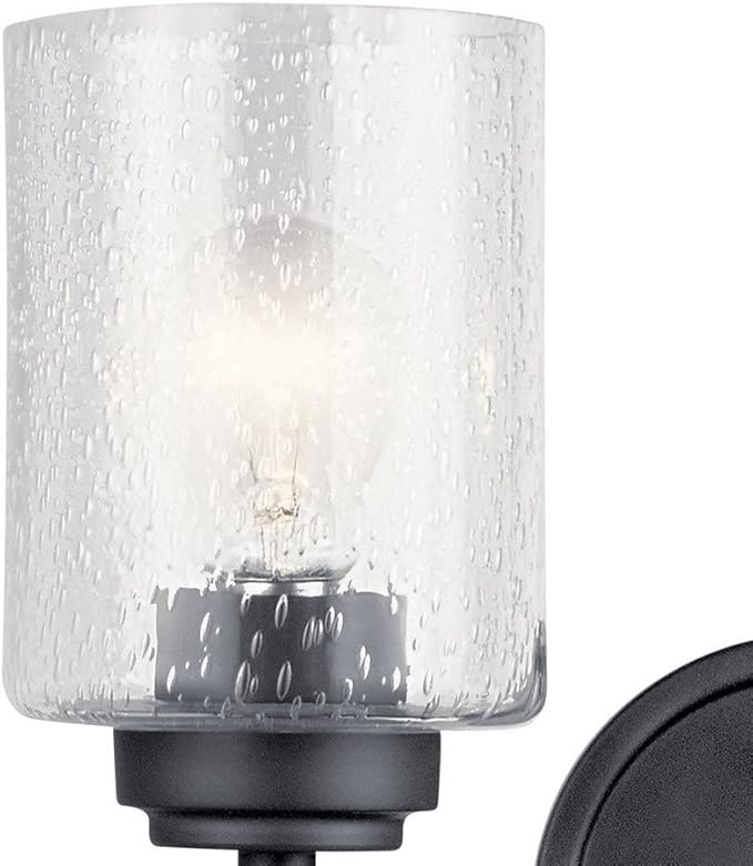 KICHLER 45885BK Winslow Vanity, 2-Light 150 Total Watts, Black, 12.75"