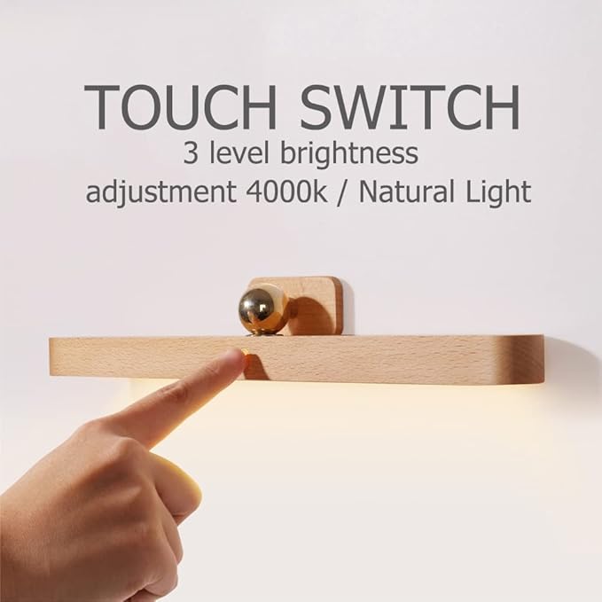 Led Rechargeable Bathroom Light Fixtures Three-Level Dimmable Touch Control Vanity Lights,Magnetic Vanity Light Bar for Bathroom Living Room Bedroom