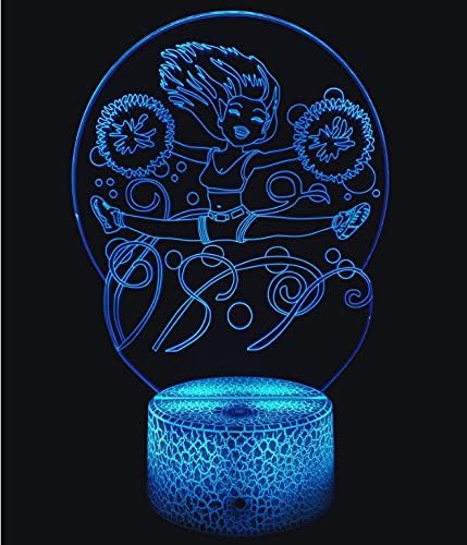 Optical Illusion 3D Cheerleader Night Light 16 Colors Changing USB Power Remote Control Touch Switch Decor Lamp LED Table Desk Lamp