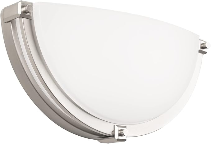 13 inch Dimmable LED Wall Sconce, Half Moon Wall Light Fixture, 3000K/4000K/5000K Color Temperature Adjustable, Modern Bathroom Vanity Light Fixtures，Super Bright 950 Lumen (Brushed Nickel)