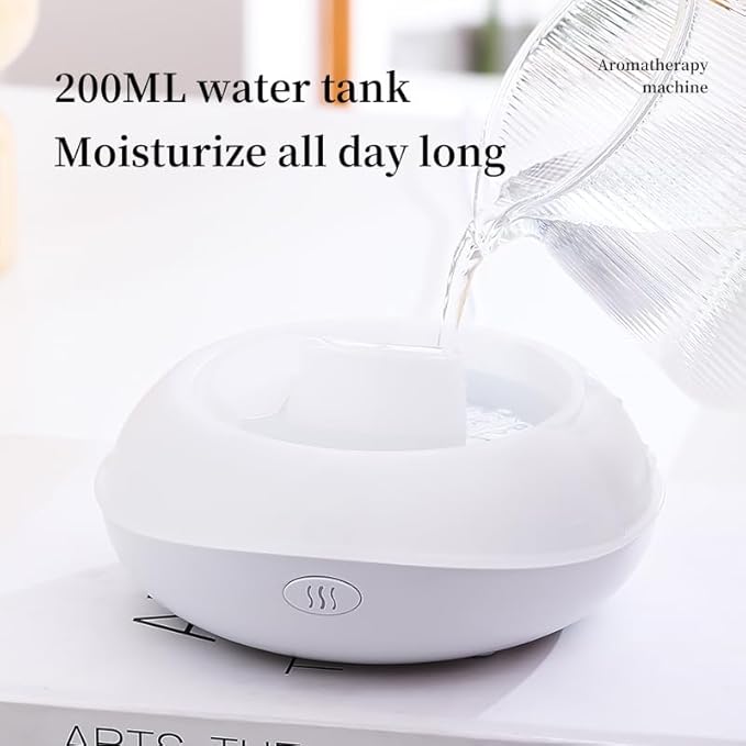 Essential Oil Diffusers Ultrasonic UFO Aromatherapy Diffuser, Ultrasonic Diffuser, Cool Mist Humidifier, 7 Colors LED Lights Changing for Home, Office, Spa 200ml (Black)