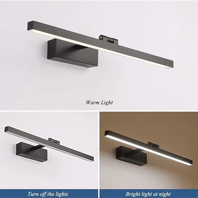 Waterproof LED Bathroom Mirror Light - 16W/70cm Adjustable Vanity Mirror Lamp with Warm Light (3000K) for Makeup and Grooming(Warm Light(3000k),14W/60cm)