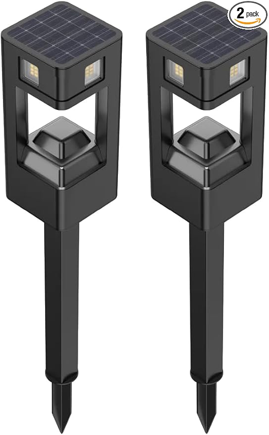 Infinity X1 Solar Path & Motion Security Lights (2-Pack) – 500 Lumens Motion Activated, 50 Lumens Dusk-to-Dawn, IPX4 Weatherproof, 360° Detection, Outdoor LED Stake Lights for Yard, Walkway & Garden