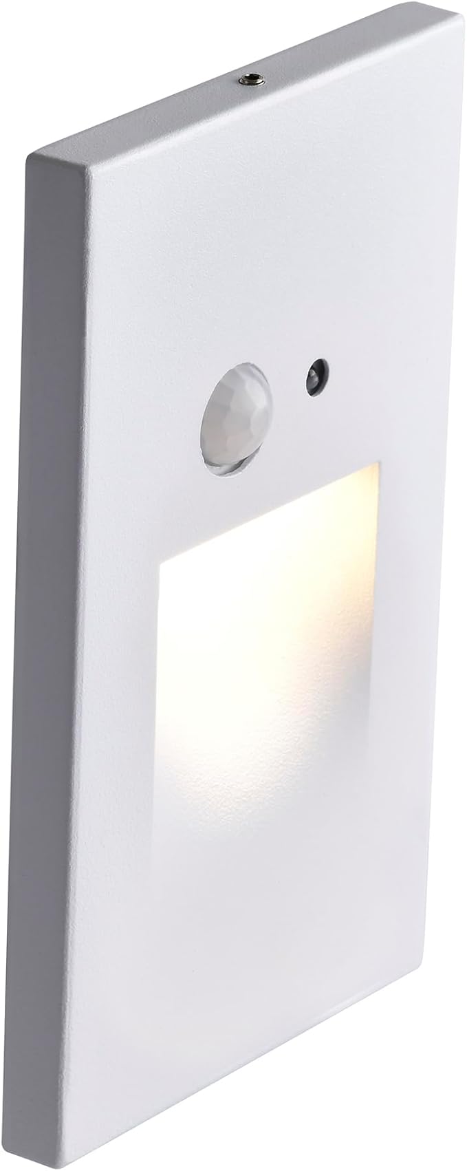 Edvivi Hardwired LED Step Light for Outside, Indoor/Outdoor 3000K White Vertical Stair Lighting Fixture with Motion and Photocell Sensor, Wet Location Step Lights for Stairway Pathway Patio, 1-Pack