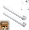 Punch-Free Smart Sensor Magnetic Rechargeable LED Lights, 2026 Upgraded Lntelligent Motion Sensor Light Strip, 3 Colors-Dimmable, Under Cabinet Lighting Wireless (2, White Light, 30cm/11.8in)
