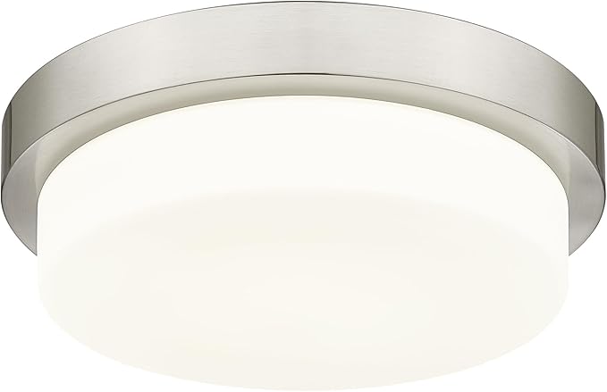 Flush Mount Ceiling Light, 13inch Close to Ceiling Light Fixtures 24W 2200LM Dimmable 2700K/3000K/4000K/5000K/6000K LED Ceiling Lamp for Kitchen Bedroom Hallway, Brushed Nickel, AD-22008-L-SN