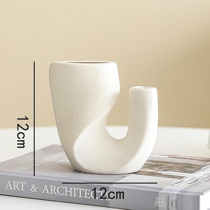 Nordic Style Ceramic Vase Set, Luxury Artistic Flower Arrangement for TV Cabinet and Entryway, Modern Minimalist Home Decor Accents(Type B Beige)