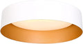 Bargeni LED Ceiling Light Fixture,12.5 inch Flush Mount Light Fixture,Matte White with Gold Inside,Dimmable 3000K/Warm White/18W(100w Equiv.),Outdoor Lighting Fixtures Ceiling for Bedroom and Hallway