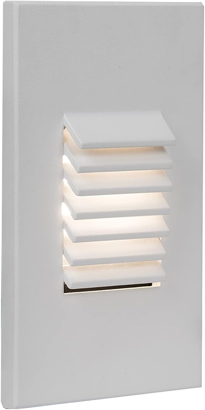 WAC Landscape Lighting, LED 12V Vertical Louvered Indoor or Outdoor Step and Wall Light 2700K Warm Built-in LED in White