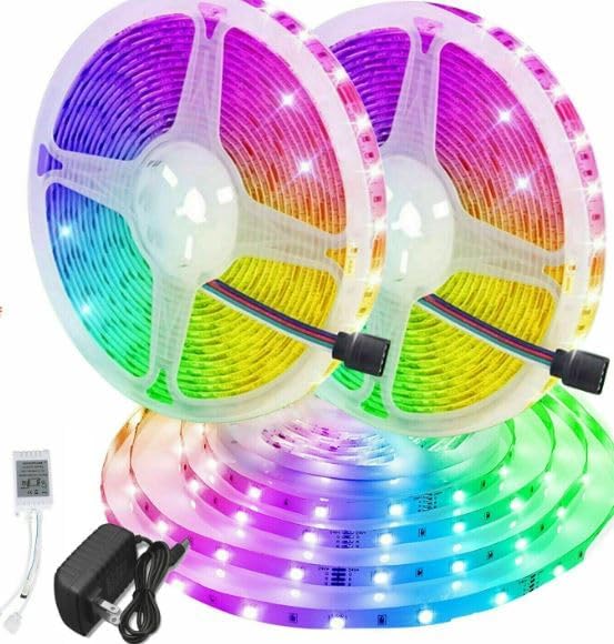 32FT Flexible 3528 RGB LED SMD Strip Light Remote Fairy Lights Room TV Party Bar (3528 16.4FT Full KIT)