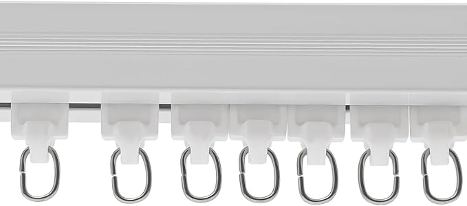 Motorized Curtain Track Kit with Remote & Smartphone App - Compatible with Alexa & Google Home, DIY Electric Curtain Rod for Smart Home, White, 7-14ft Adjustable Length, 88lbs Capacity