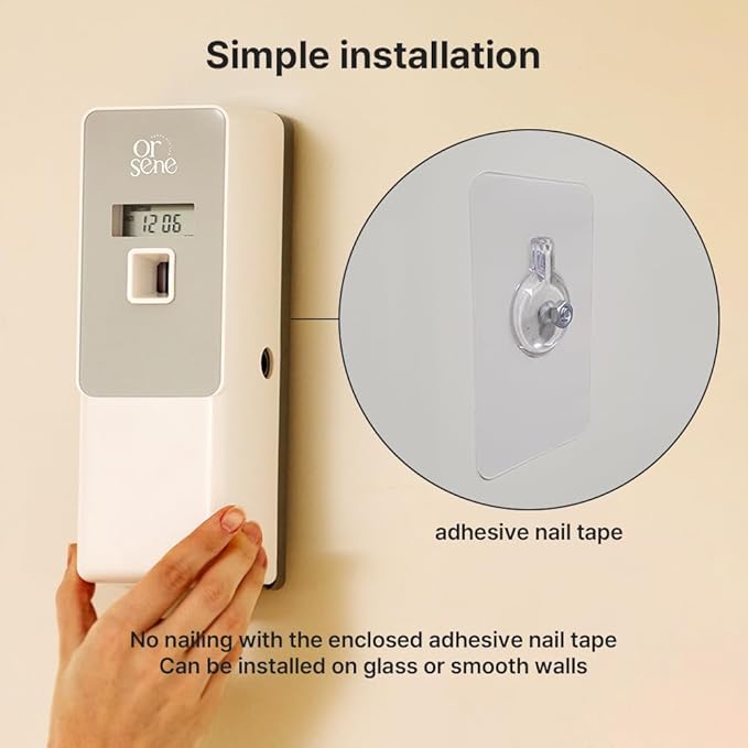 Automatic LCD Fragrance Dispenser - Wall Mount/Free Standing ABS Auto Air Freshener Dispenser Programmable Aerosol Spray Perfume Dispenser for Bathroom, Hotel, Office, Commercial Place (gray)