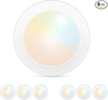 6-Pack 6 Inch Disk Lights, 2700K-5000K Adjustable, 16W, 1050LM, CRI 90+, Dimmable 10%-100%, Wet Rated, Surface Mount LED Ceiling Light for Bathroom Kitchen, ETL Listed