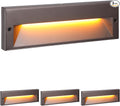 LEONLITE 10.6 Inch 5CCT LED Low Voltage Step Lights, 12–24V AC/DC 6W Surface Mount Ultra-Slim Landscape Stair Lights, IP65 Aluminum Outdoor Lighting for Decks, Hardscapes, Oil Rubbed Bronze, Pack of 3
