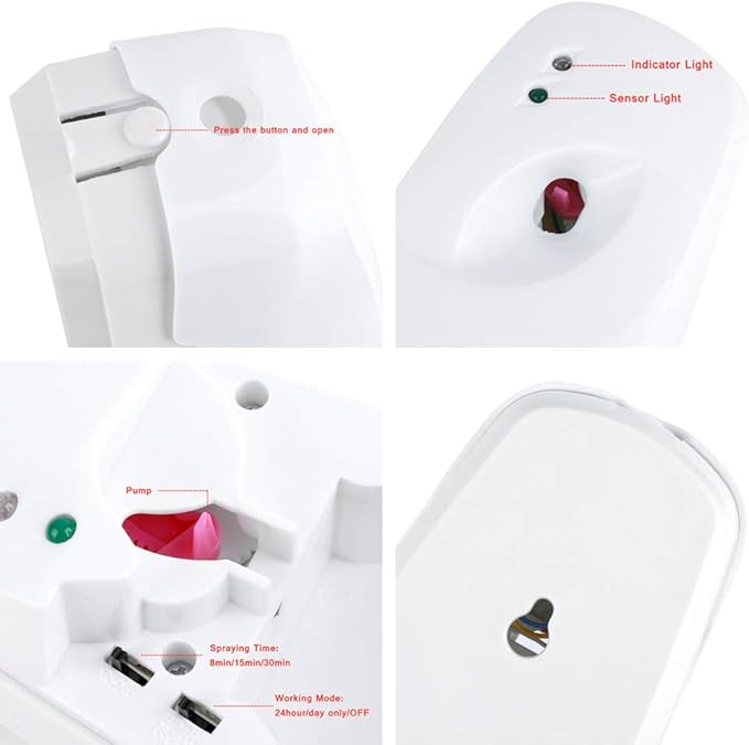 Automatic Air Freshener Dispenser Bathroom Timed Air Freshener Spray Wall Mounted, Automatic Scent Dispenser for Home, Room, Offices, Schools, Restaurants, Hotels, Public Toilet White