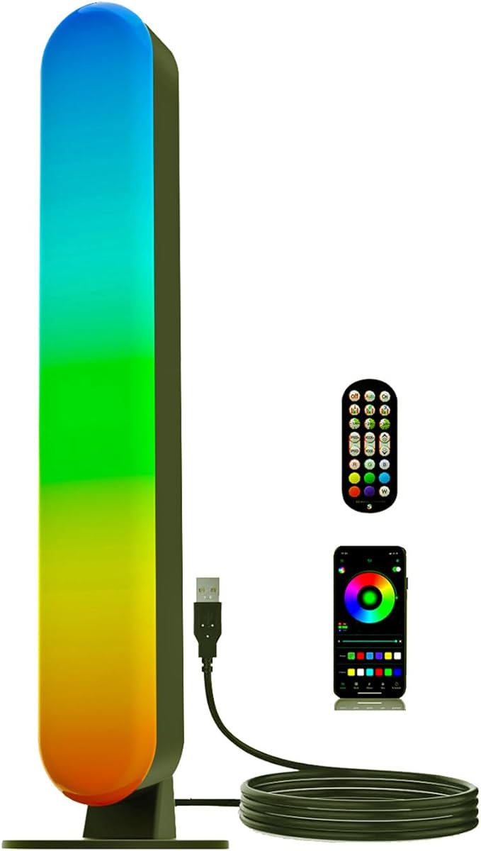 ThreeH RGB Light Bar LED Table Lamp for Gaming TV Backlight Ambient Lighting USB Powered with APP and Remote Control Colors Music Sync
