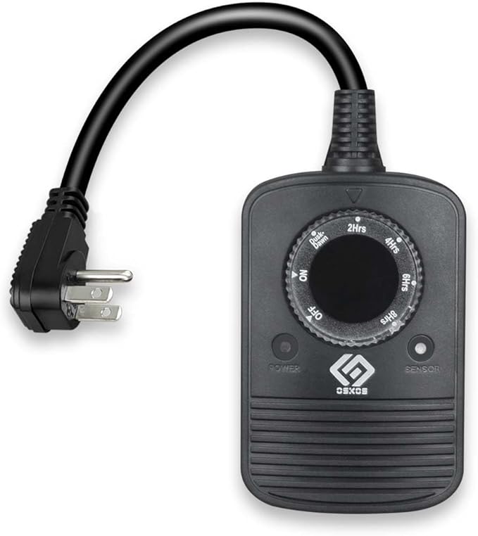 24-Hour Outdoor Light Timer – Water-Resistant, Photocell Dusk to Dawn Sensor, 2/4/6/8-Hour Countdown Timer, Two Grounded Outlets – Ideal for Home, Christmas Lights, Garden – 15A, UL Listed