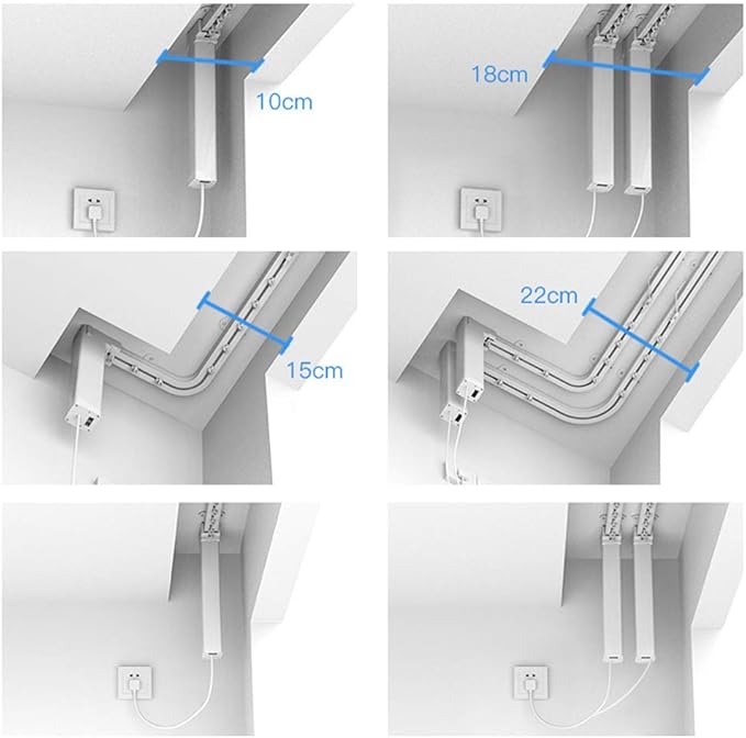Automatic Curtain Opener with Hover Function,Smart Electric Curtain Opener Rod with Remote Control,Curtain Motor Track System (19.68ft)