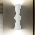Modern Indoor Wall Sconce Up and Down White Wall Sconce Mid Century Indoor Wall Light Fixture Hardwired Wall Mounted Lamp for Living Room Bathroom Bedroom Hallway 15 Inch